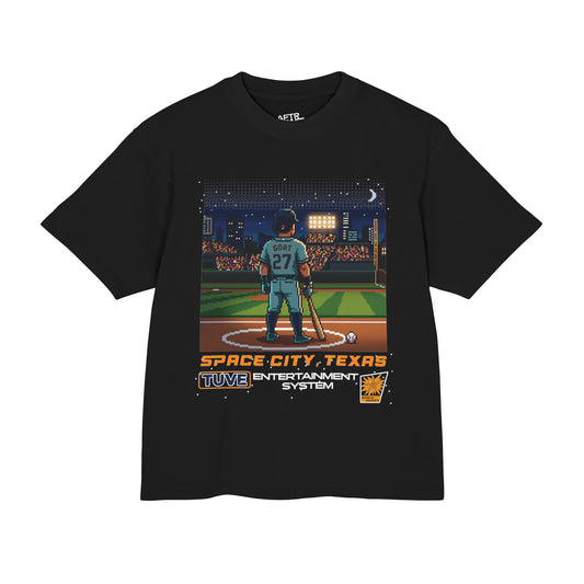 Space City Baseball Tee — Retro Arcade 'Space City, Texas' Graphic Shirt